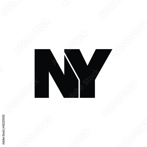 Letter NY simple logo design vector