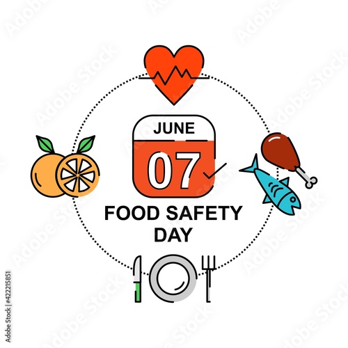 Fresh and healthy food. illustration design. Easy to edit with vector file. Can use for your creative content. Especially about food safety day campaign in this june.