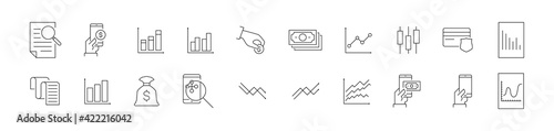 Stroke vector trading line icons.