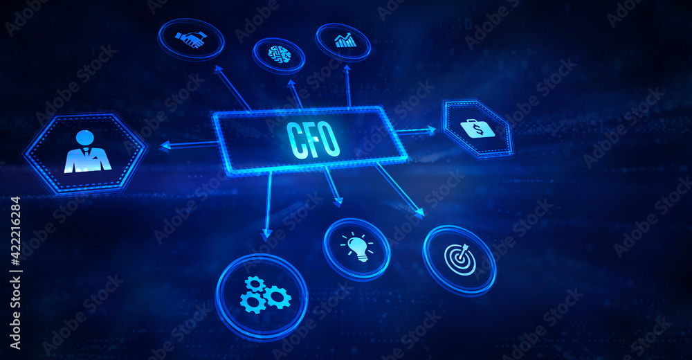 Internet, business, Technology and network concept.virtual screen of the future and sees the inscription: CFO Internet, business, Technology and network concept.virtual screen of the future and sees the inscription: CFO