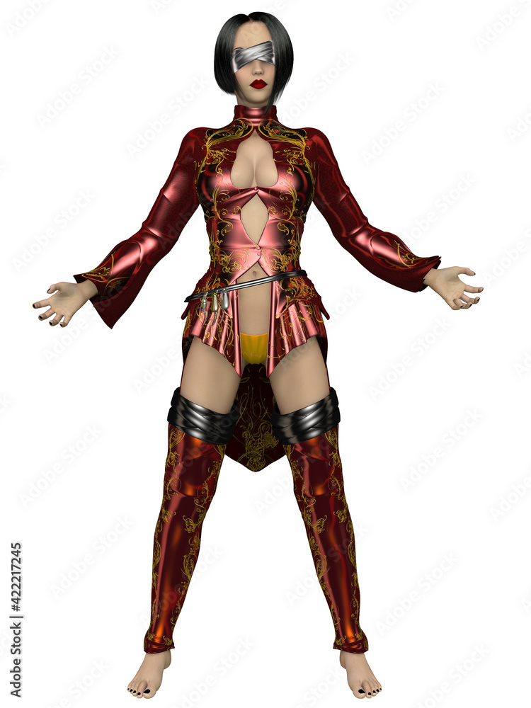 3d illustration of an sexy woman with a oriental costume 3d illustration of an sexy woman with a oriental costume