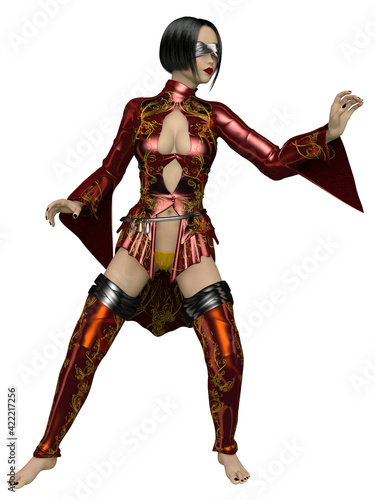 3d illustration of an sexy woman with a oriental costume