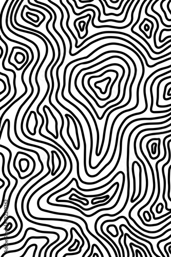 Black and white wave pattern. Abstract background. Vector illustration. © anya babii