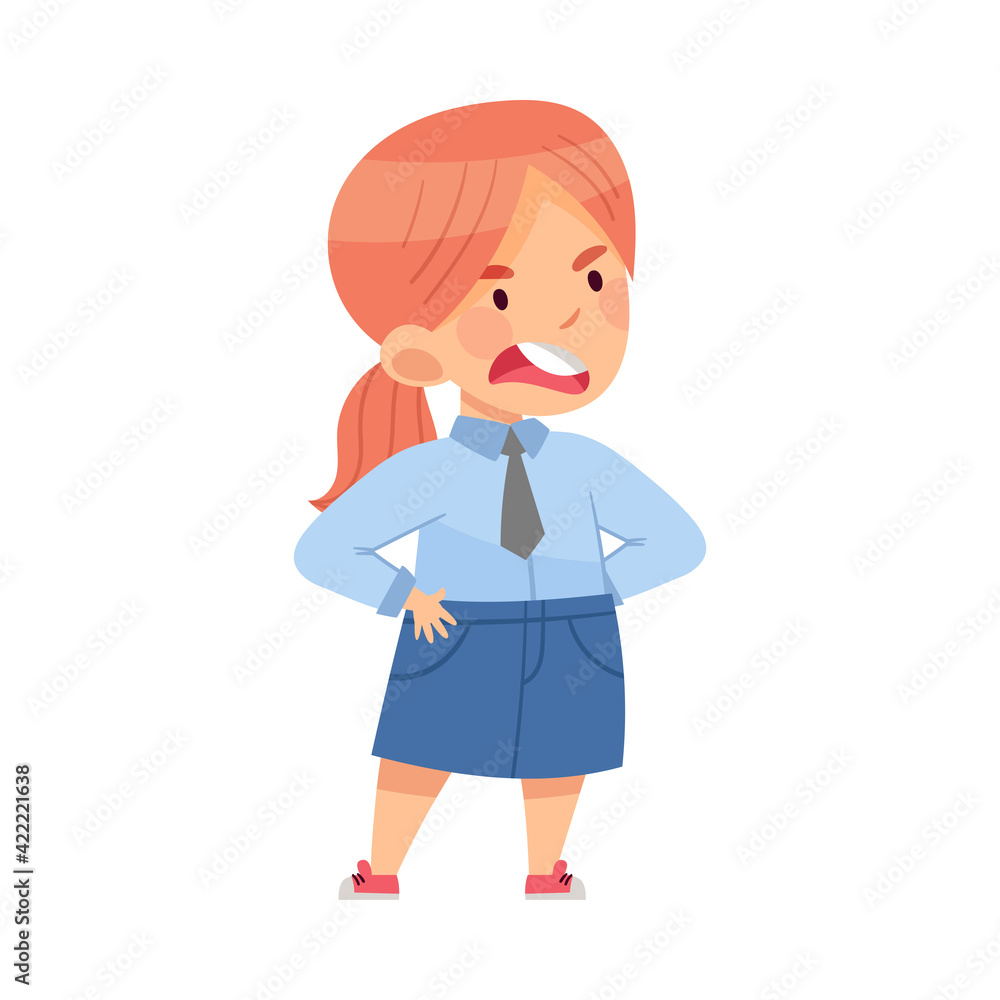 Angry Girl Bullying Somebody and Abusing the Weak Vector Illustration Angry Girl Bullying Somebody and Abusing the Weak Vector Illustration