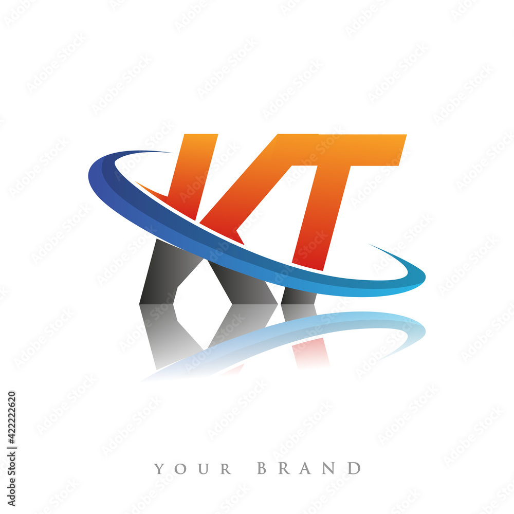 Logo thiết kế KT công ty màu cam và xanh lá cây với thiết kế swoosh sẽ khiến bạn cảm thấy bắt mắt và nổi bật giữa đám đông. Thiết kế này thể hiện sự sang trọng và chất lượng của công ty, sẽ thu hút sự chú ý của khách hàng và giúp tăng doanh số bán hàng.