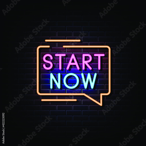Start Now Neon Signs Style 