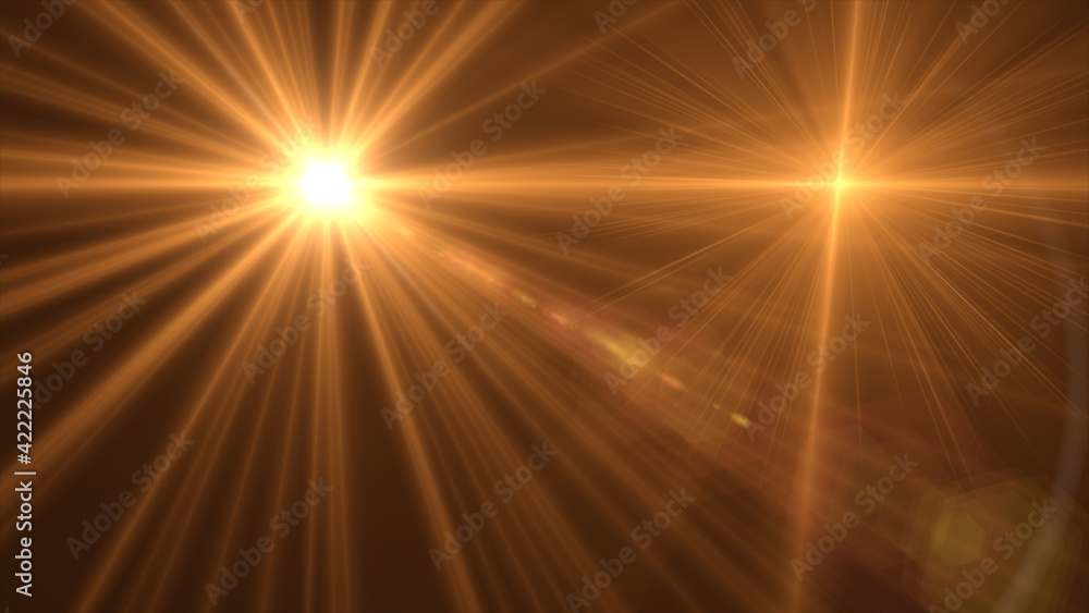 Fototapeta premium ens flare,Abstract Natural Sun flare on the black background, flare light transition, effects sunlight