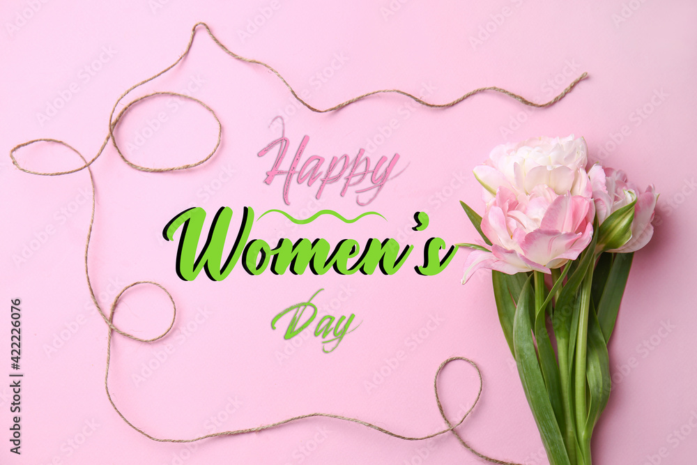 Beautiful greeting card for International Women's Day