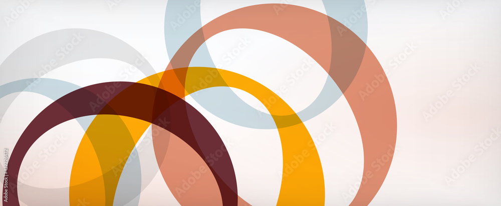 Obraz premium Ring geometric shapes, o letter repetition wallpaper. Abstract background for business or technology presentations, internet posters or web brochure covers