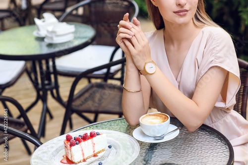 Woman with stylish wrist wa...