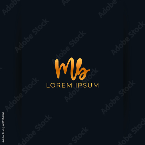 Outstanding professional elegant trendy awesome artistic black and white color MB initial based Alphabet icon logo.