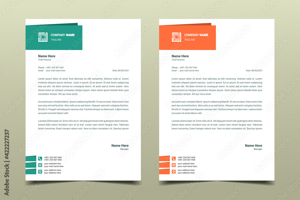 Letterhead design template. Creative, minimalist and clean modern business A4 letterhead template design. Illustration vector