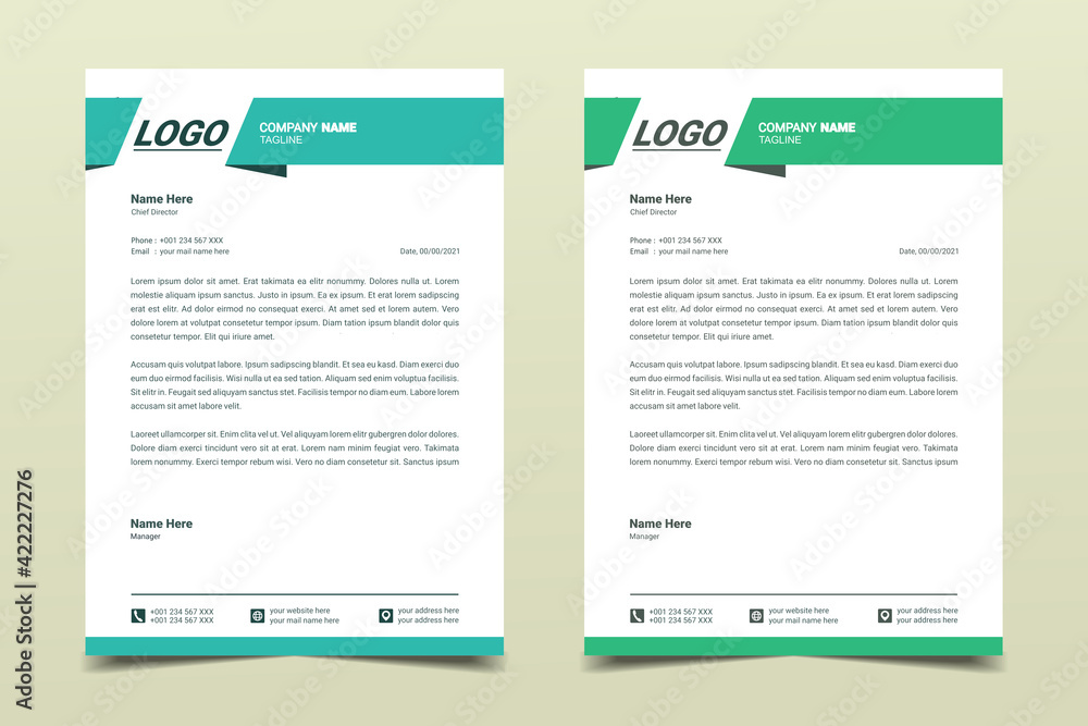 Letterhead design template. Creative, simple and clean modern business letterhead template for your project design. Illustration vector