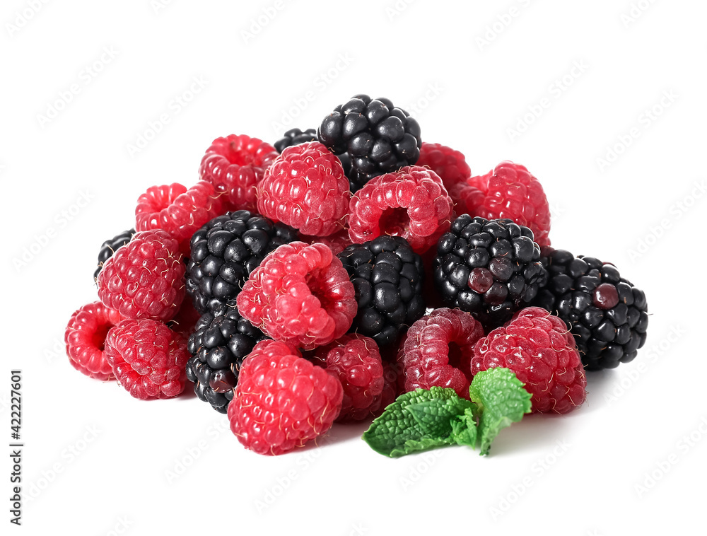 Different fresh berries on white background Different fresh berries on white background