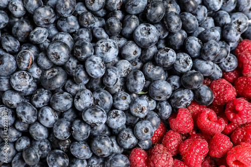 Different fresh berries as background