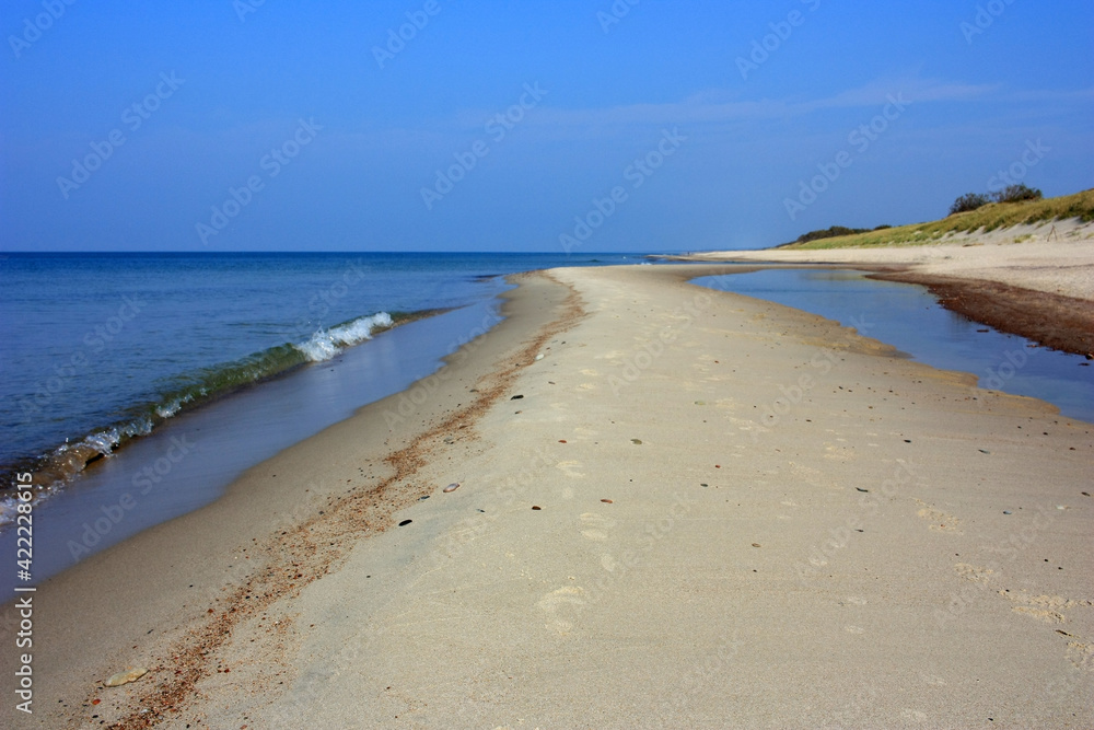 Sandy coast of the blue sea