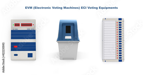 Electronic Voting Machine, EVM Control Unit and VVPAT, ECI Voting Equipments for voting election commission of india, india election  photo