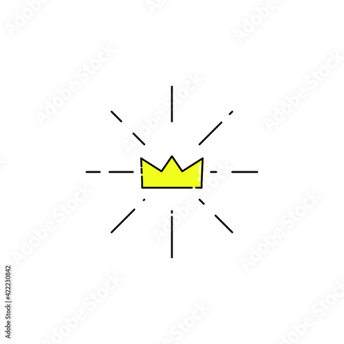 Cute sparkling crown Illustration. kids wallpaper. pattern. modern simple vector icon, flat graphic symbol in trendy flat design style. lockscreen