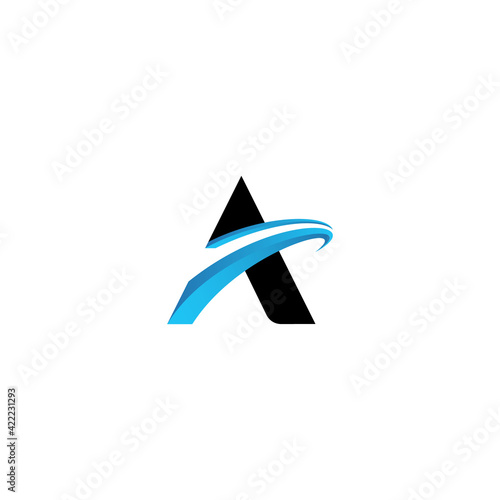 Creative illustration modern sign initial A abstract geometric logo design template