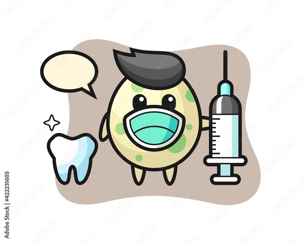 Mascot character of spotted egg as a dentist Mascot character of spotted egg as a dentist