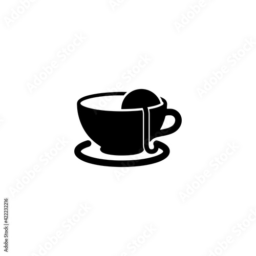 Illustration soup coffee logo design template food drink sign design