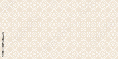 background wallpaper with geometric ornament on a beige background, seamless pattern in modern style