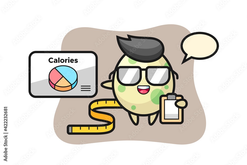 Illustration of spotted egg mascot as a dietitian Illustration of spotted egg mascot as a dietitian