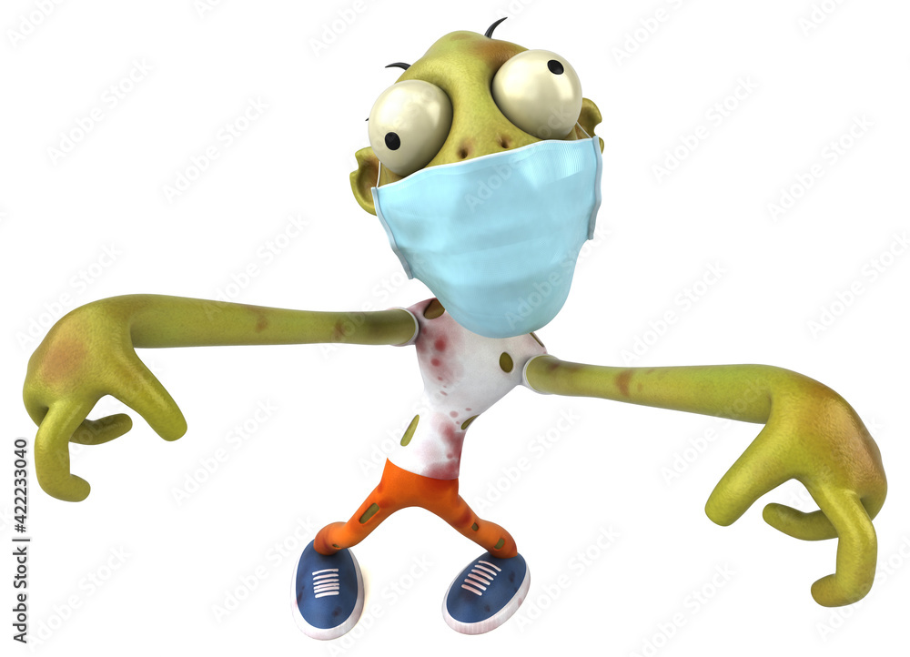 Fun 3D cartoon Zombie with a mask Fun 3D cartoon Zombie with a mask