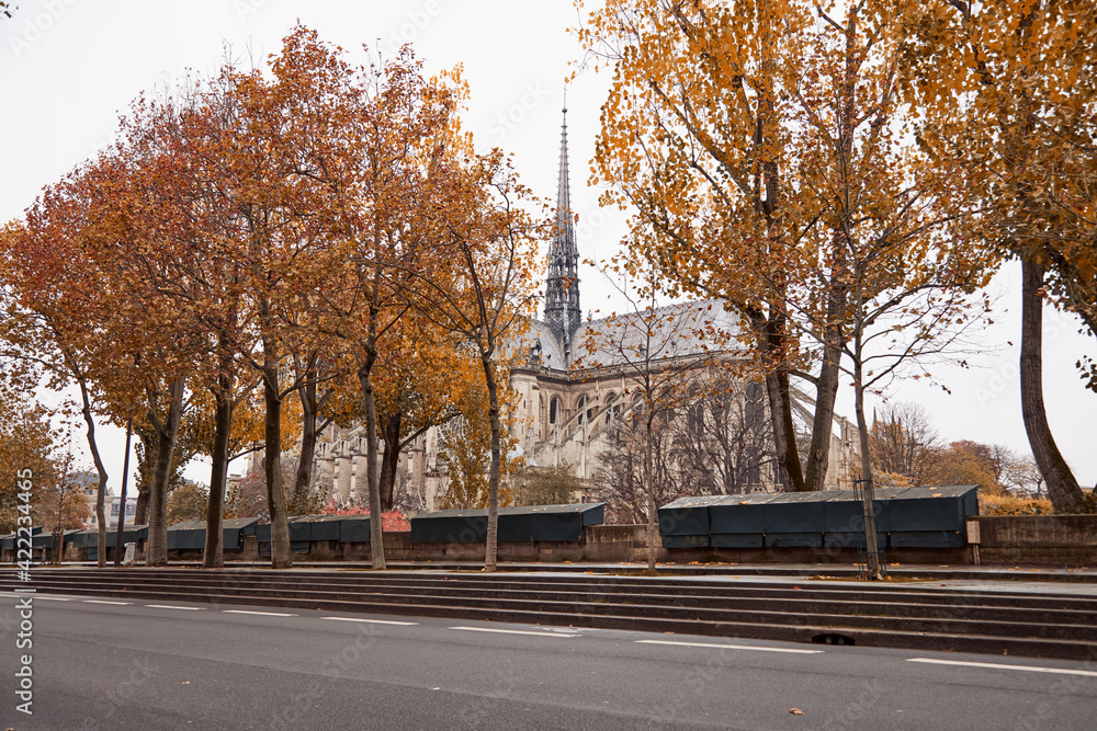Notre Dame of Paris church cathedral - before big fire and destruction in 2019.
