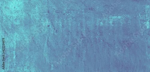 Aquamarine Blue speckled hand-painted illustration texture design. Old distressed vintage grunge concrete with turquoise stains. damaged textured abstract washed cement backdrop web banner background.
