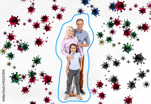 Concept of family virus protection. photo