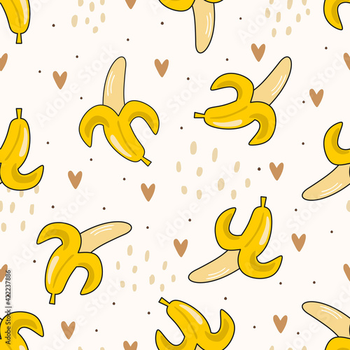 Fresh yellow banana cute se...