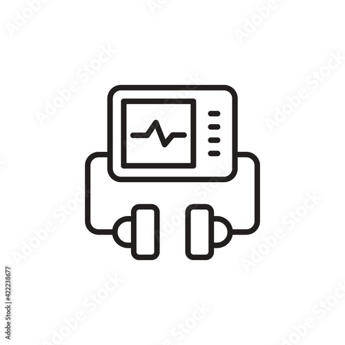 Defibrillator icon in vector. Logotype