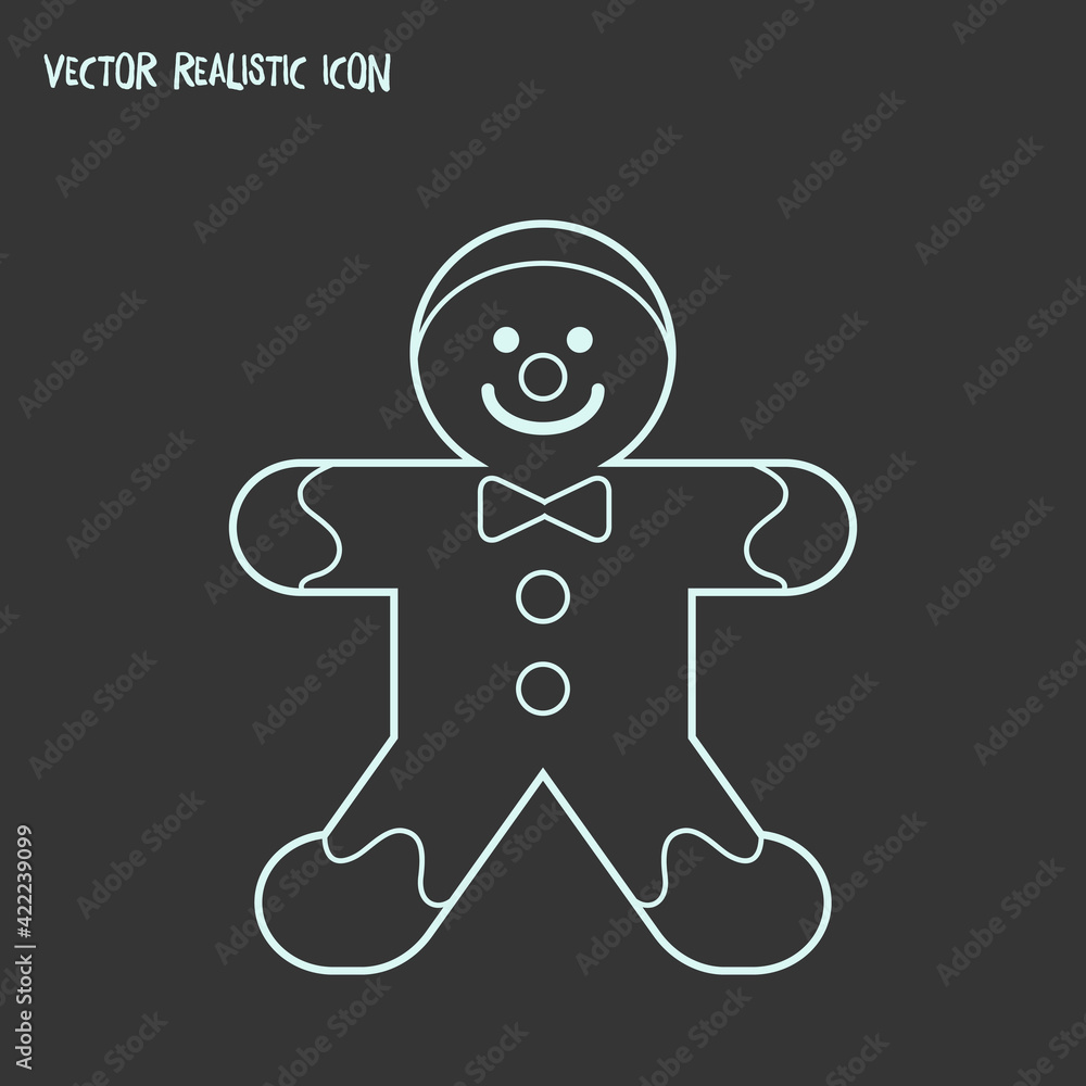 Gingerbread man icon line element. illustration of gingerbread man icon