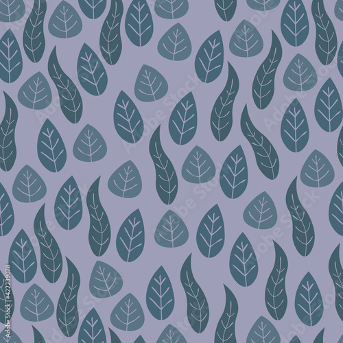 Leaves eco pattern, modern seamless pattern. Vector illustration.