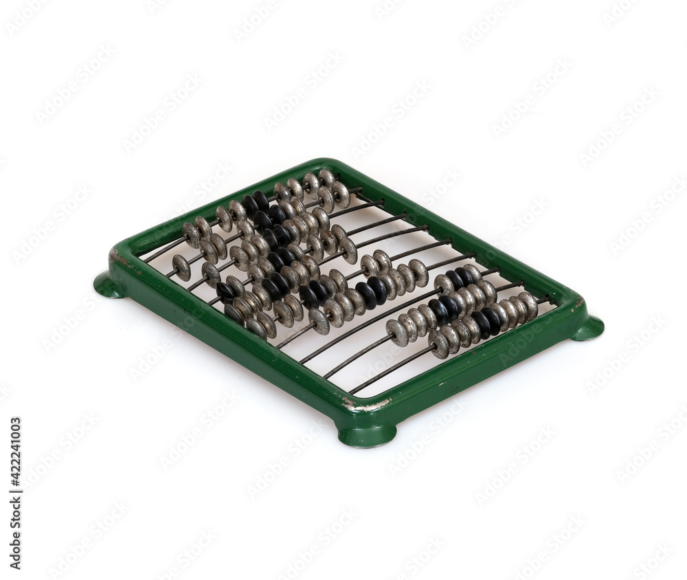 Metal retro abacus isolated on white background Metal retro abacus isolated on white background