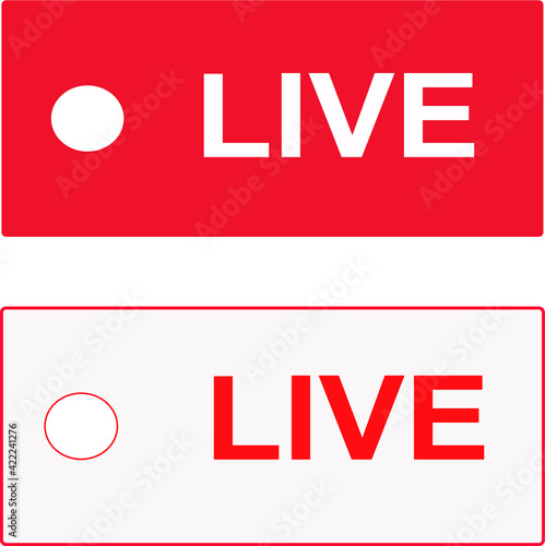 This is illustration design button with Red and white color