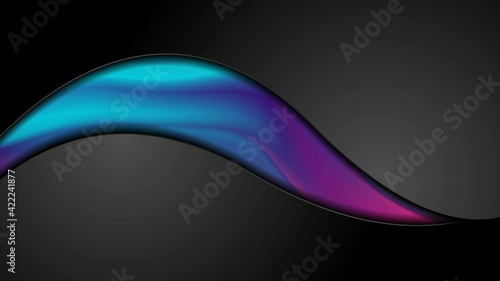 Blue purple neon smooth liquid waves abstract motion background. Seamless looping. Video animation Ultra HD 4K 3840x2160