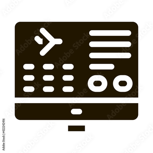 Flight Information Web Site Icon Vector