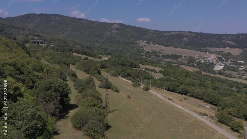 Private sector two-storey houses view from a drone
Private sector two-storey houses view from a drone