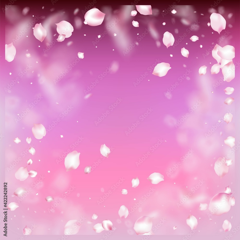 Cherry Sakura Blossom Confetti. Beautiful Rich VIP Watercolor