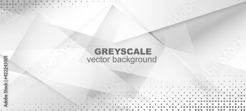 Halftone Modern Gray Vector Background. Geometric Dots Texture.