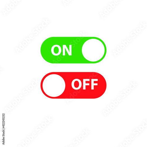 On and Off Toggle Switch Buttons, with Modern Devices User Interface, vector icon Illustration