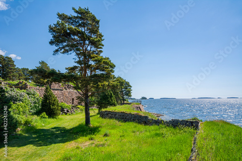 Coastal view of The Svartholm fortress and Gulf of Finland, Loviisa, Finland photo