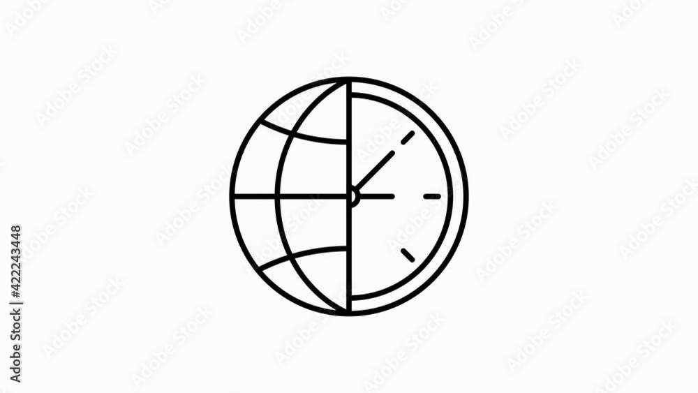 Globe related outline icon on white background. Thin line motion icons for website design and development, app development. Motion graphic. Globe related outline icon on white background. Thin line motion icons for website design and development, app development. Motion graphic.