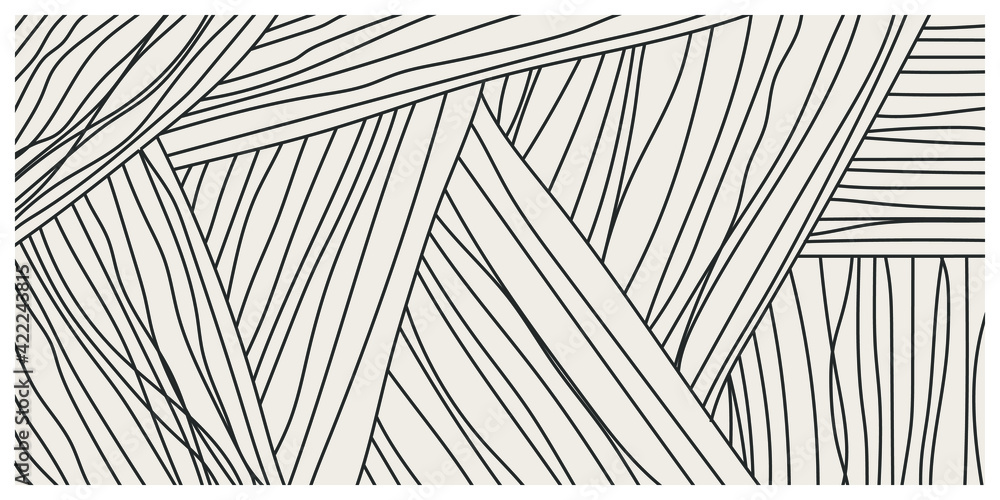 Obraz premium abstract creative minimal artistic hand sketched compositions ideal for wall decoration, line design postcard or brochure background vector illustration