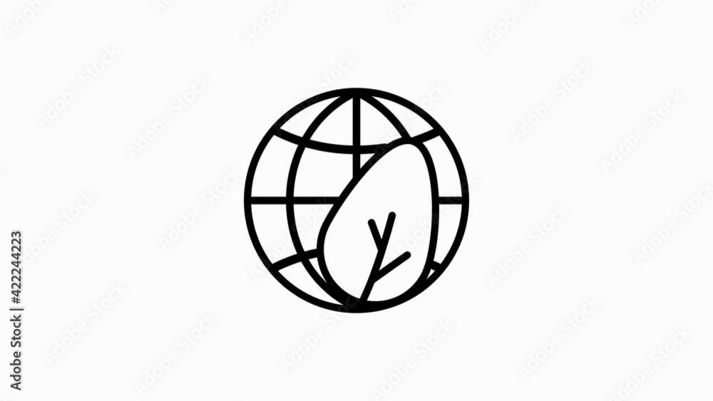 ECOLOGY icon with line design isolated on white background. Health protection. Motion graphic. ECOLOGY icon with line design isolated on white background. Health protection. Motion graphic.