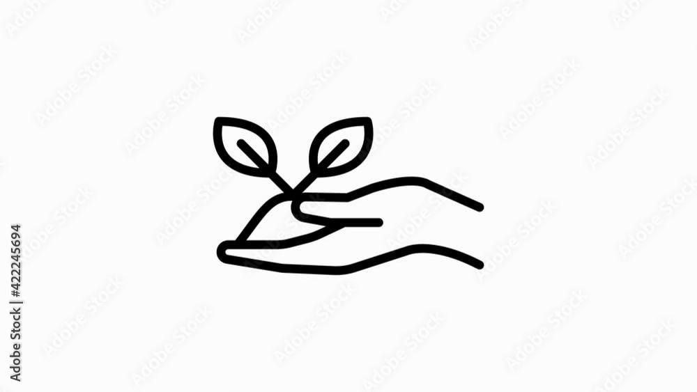 ECOLOGY icon with line design isolated on white background. Health protection. Motion graphic. ECOLOGY icon with line design isolated on white background. Health protection. Motion graphic.