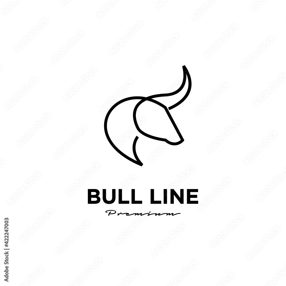 Bull line abstract logo icon design Bull line abstract logo icon design