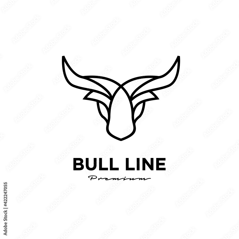 Obraz premium Bull line abstract logo icon design